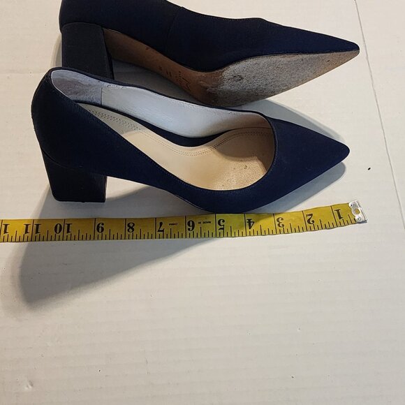 Mark Fisher LTD Pointed Pumps Block Heel Shoes 8.5 Women Blue fabric - Picture 8 of 10